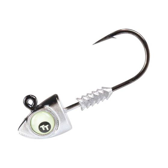 TT Big Eyez Jig Head 1/6oz 3/0 Silver Black Glow Eyez, , bcf_hi-res